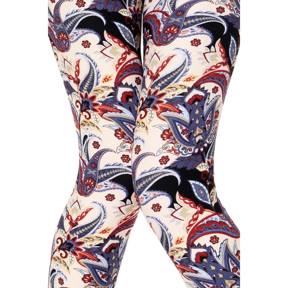Printed Brushed Leggings- Paisley Love